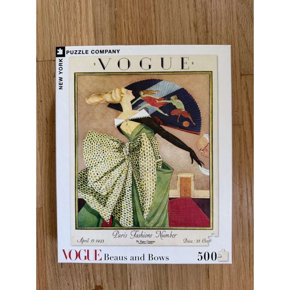 New York Puzzle Company Vogue Magazine Beaus and Bows 500 PC Jigsaw Puzzle Used